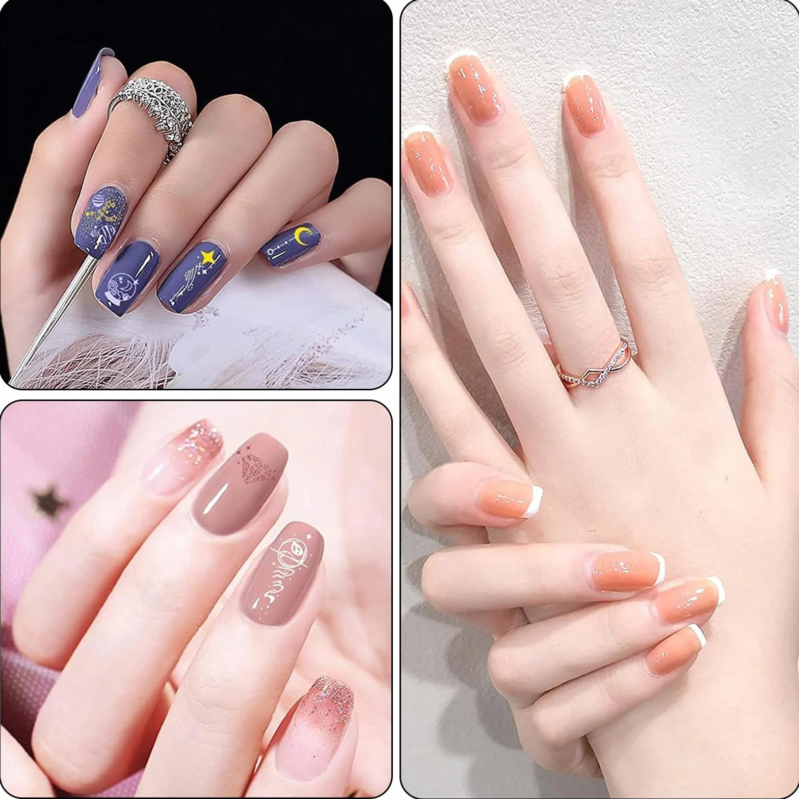 Zestaw stempli do paznokci 6 sztuk szablony do manicure DIY